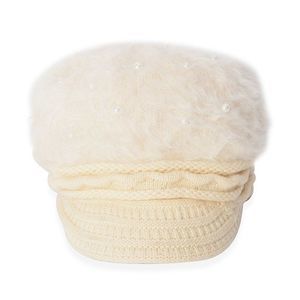 Elegant Cream Knit Women's Hat